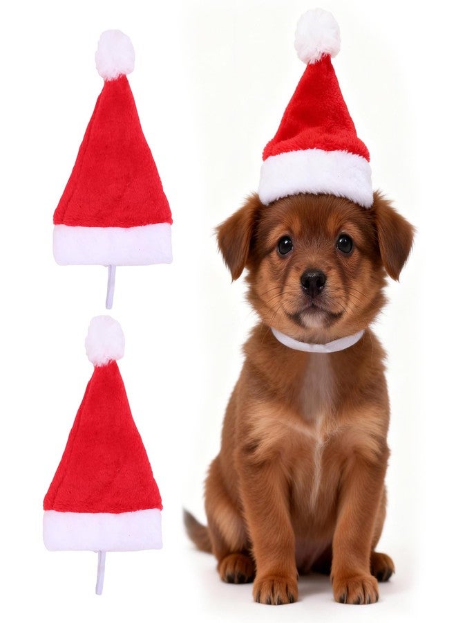 Yahpetes Pet Santa Hats Christmas Santa Claus Pet Christmas Hats 5.5"X7.8" Dog Costume for Puppy Kitten Small Cats Dogs Pets (2 Pcs) - Image 1